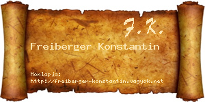Freiberger Konstantin névjegykártya